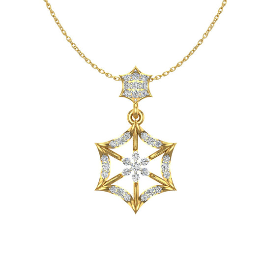 Snowflake Geometric Gold Pendant