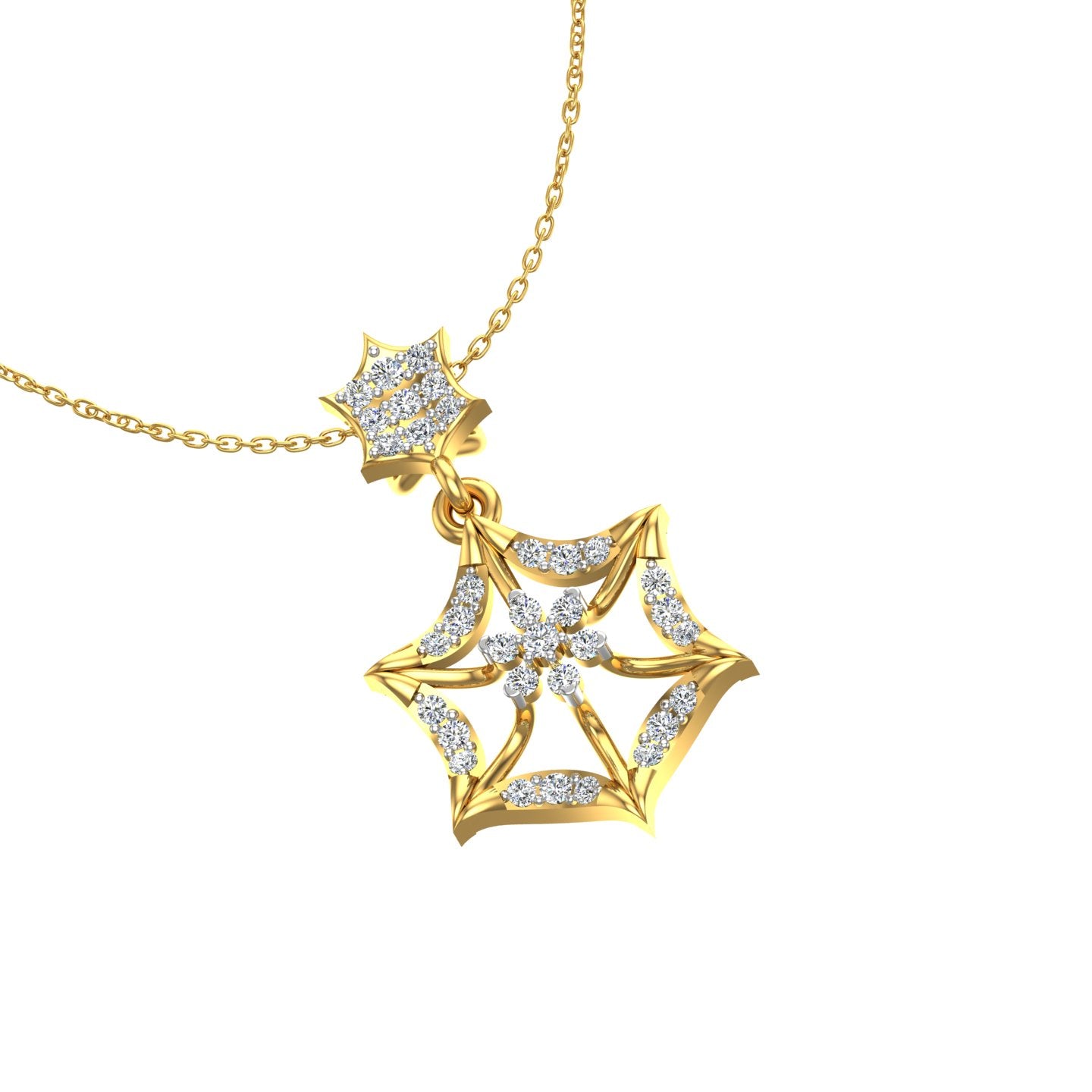 Snowflake Geometric Gold Pendant