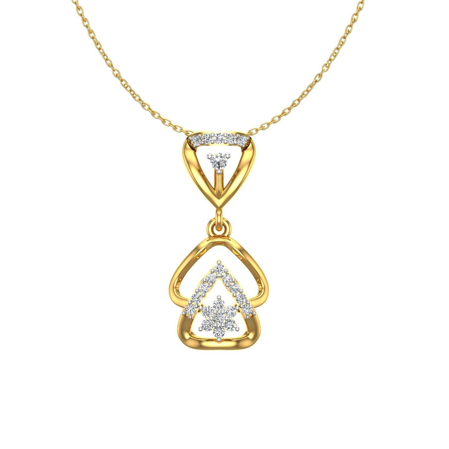 Geometric Tiered Star Gold Pendant