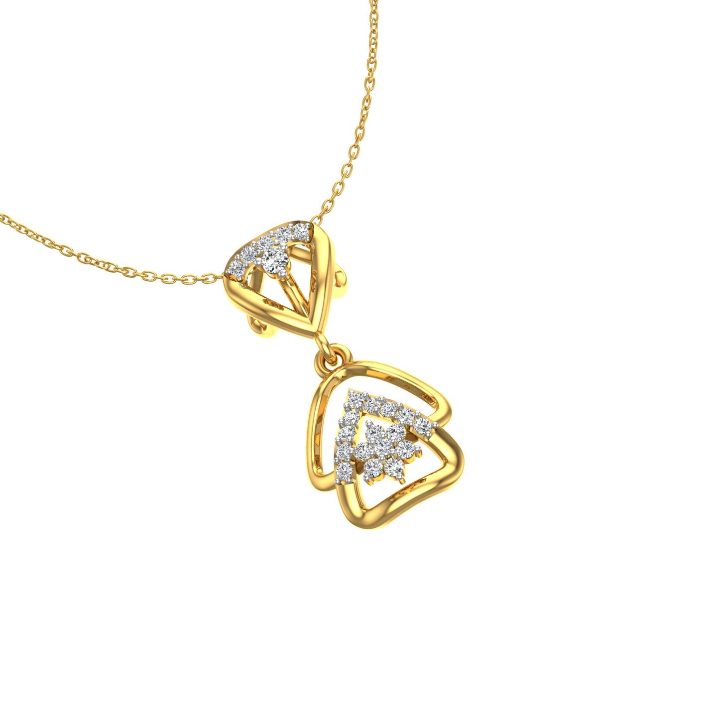 Geometric Tiered Star Gold Pendant