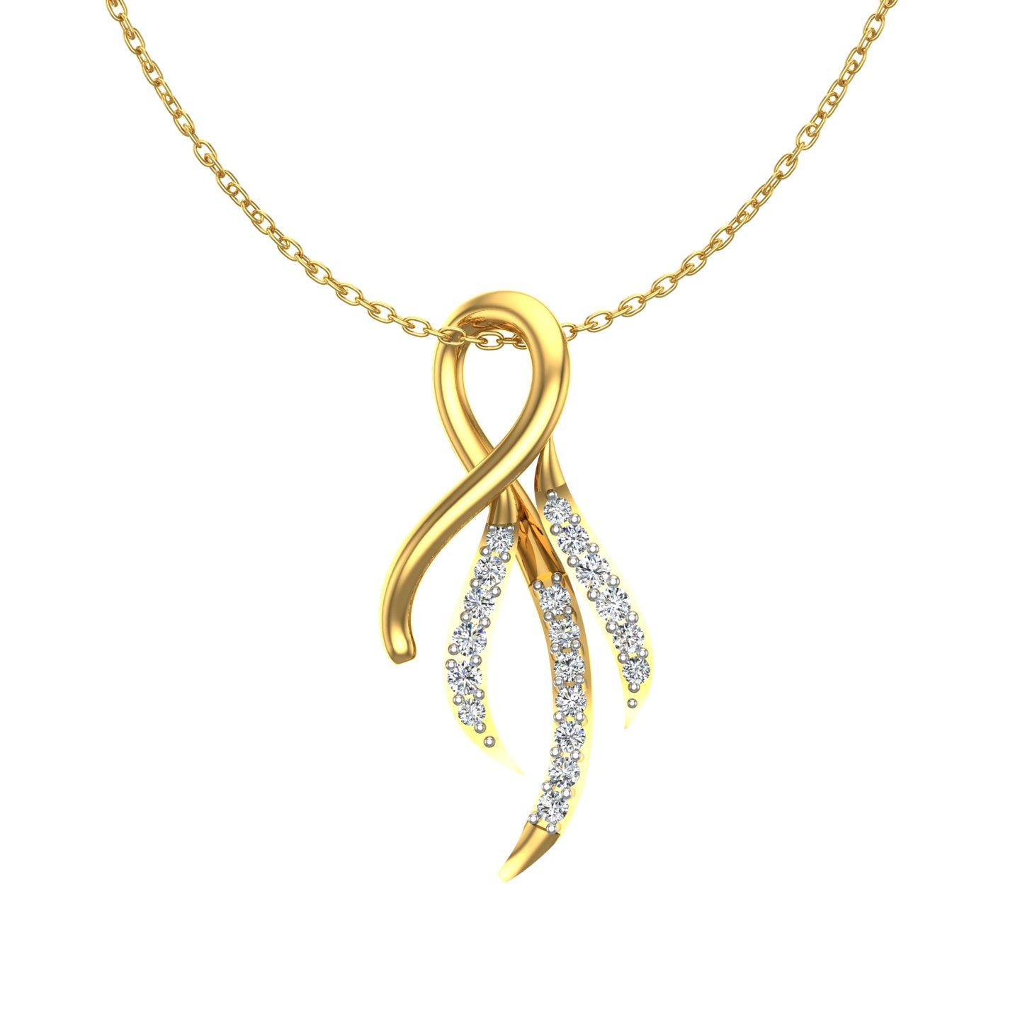 Abstract Infinity Wave Gold Pendant