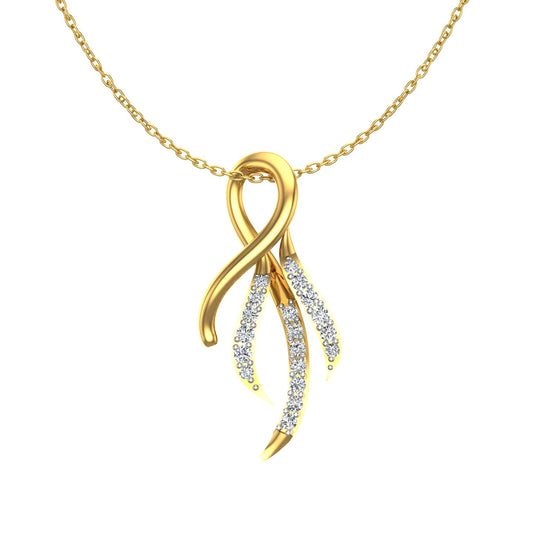 Abstract Infinity Wave Gold Pendant