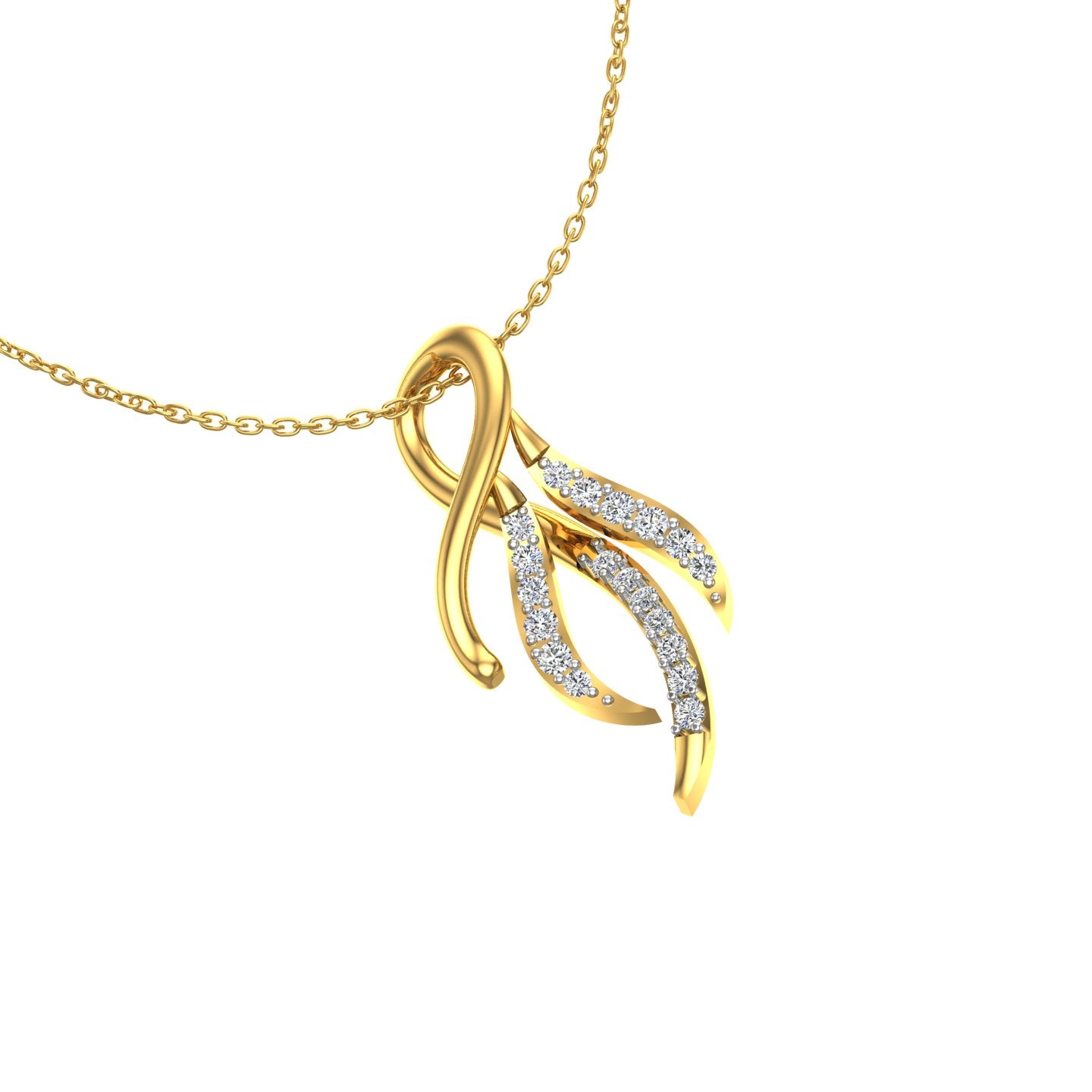 Abstract Infinity Wave Gold Pendant