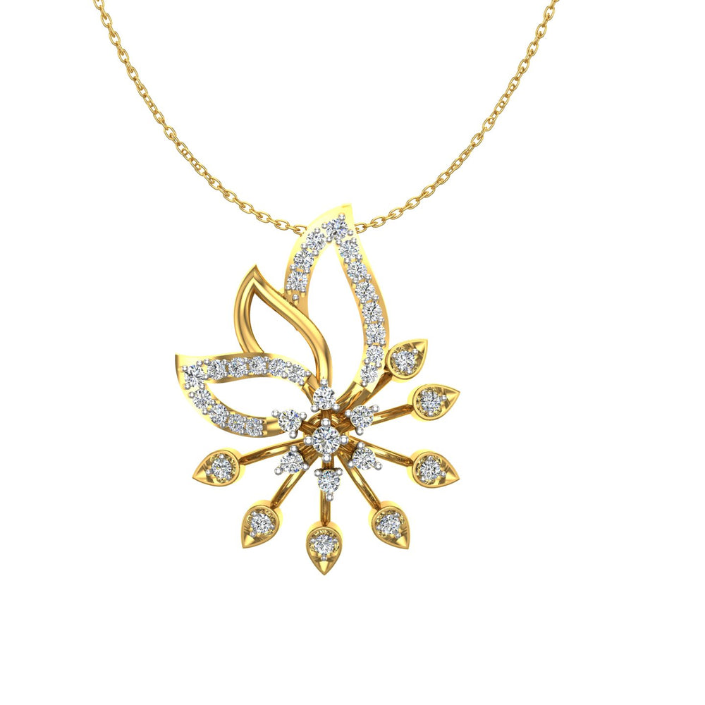Lotus Sunburst Gold Pendant