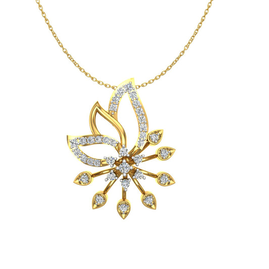 Lotus Sunburst Gold Pendant