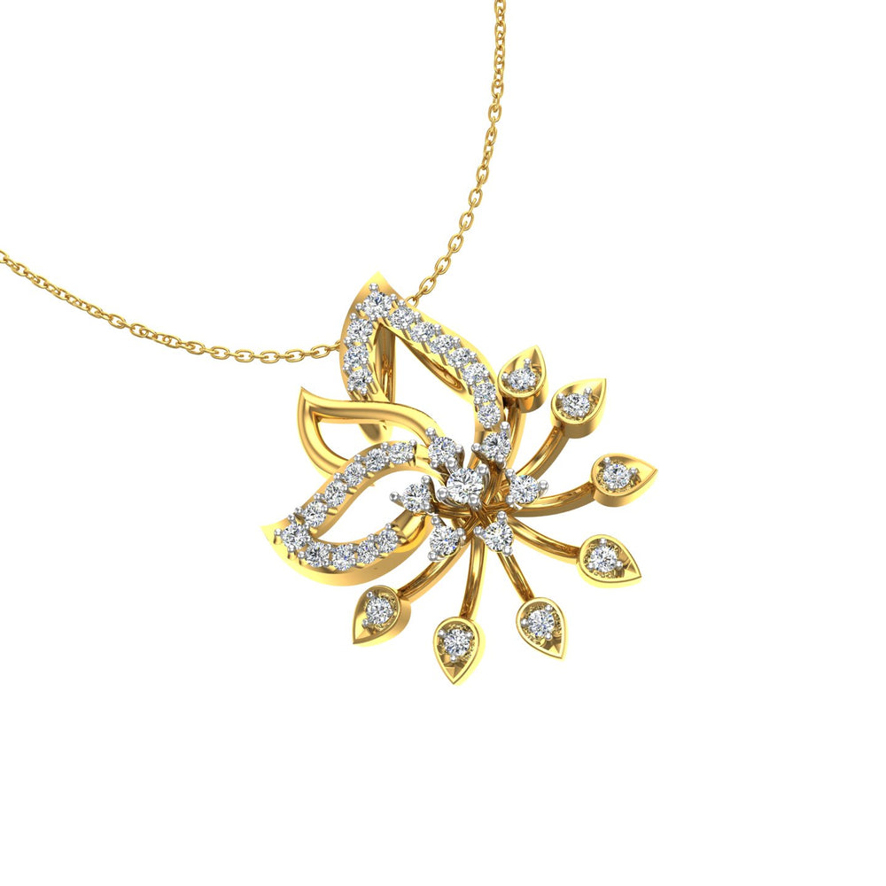 Lotus Sunburst Gold Pendant
