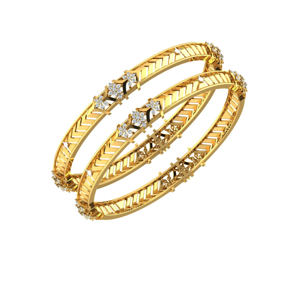 Emerald Chevron Diamond Bangles