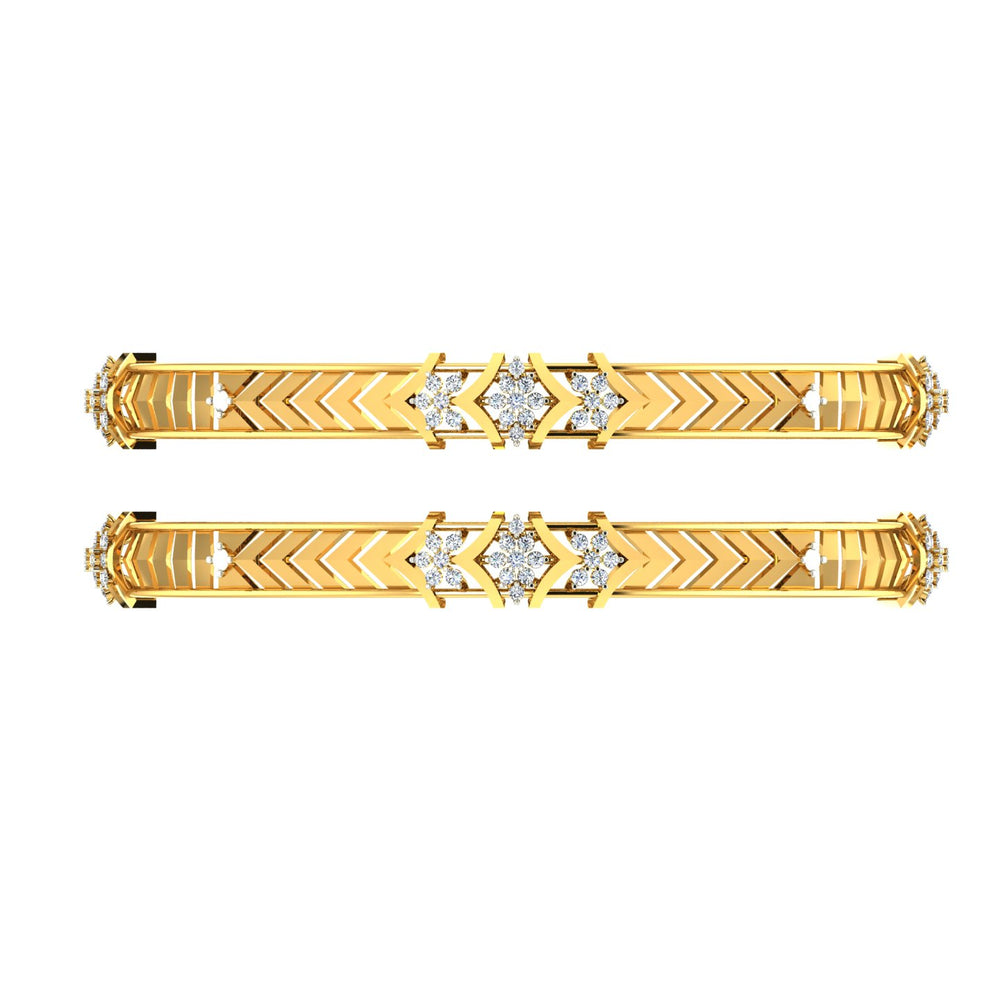 Emerald Chevron Diamond Bangles