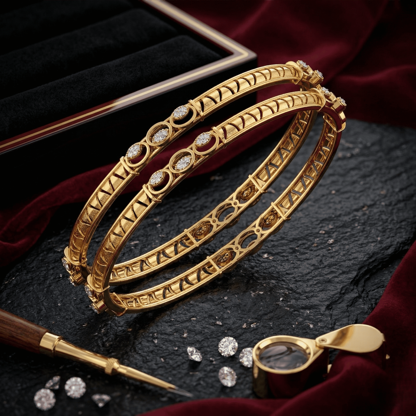 Infinity Orbit Diamond Bangles