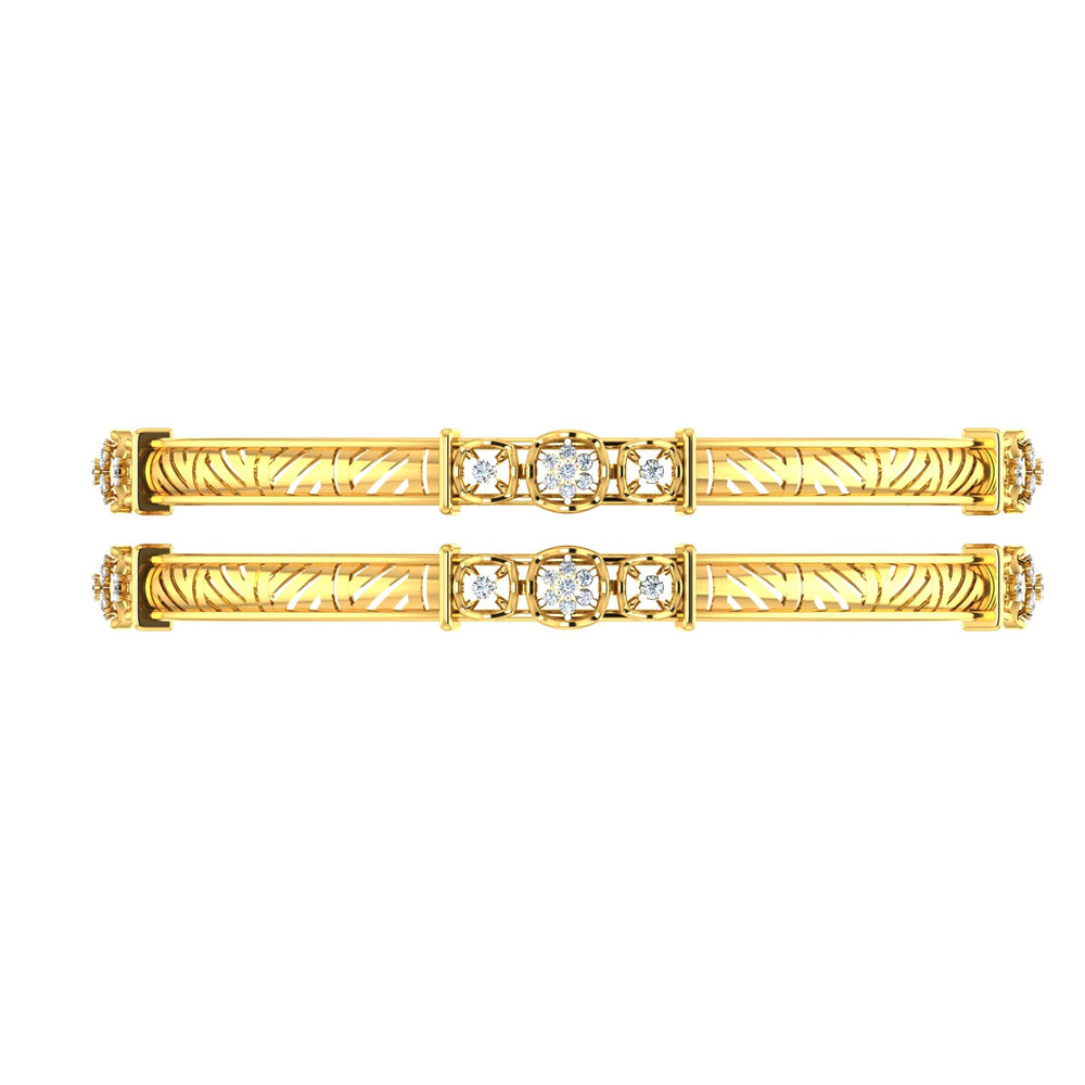Floral Harmony Diamond Bangles