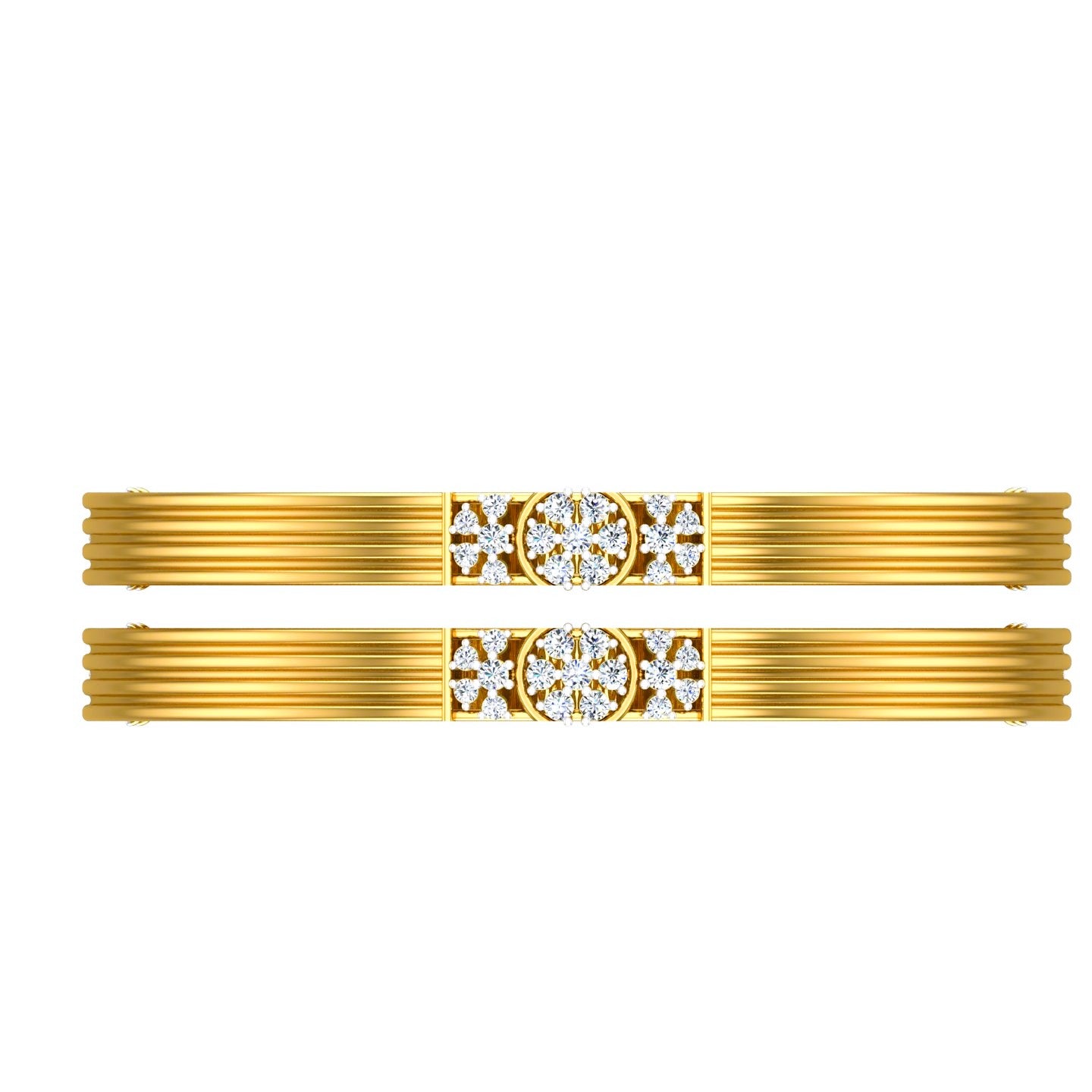 Multi-line gold-plated bangle