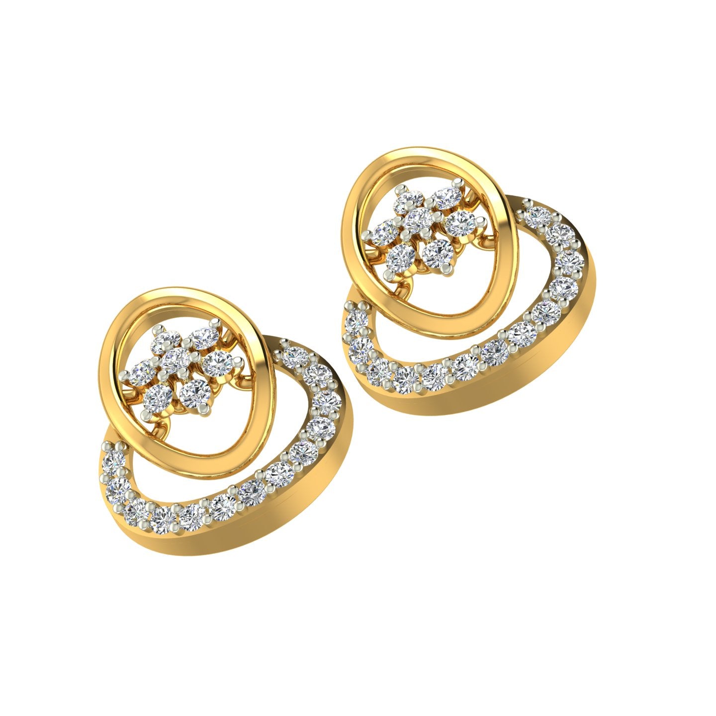 Oval Bloom Halo Diamond Tops