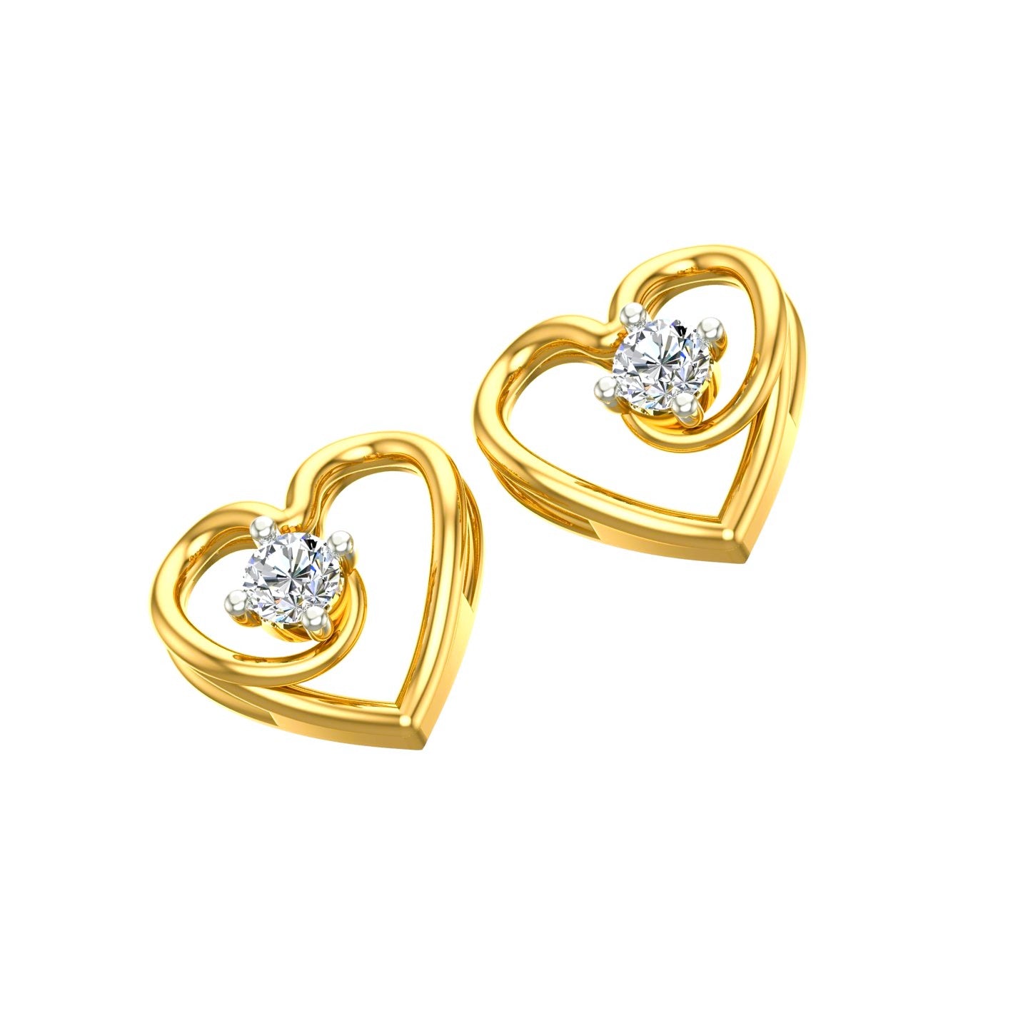 Eternal Heart Solitaire Ear Tops