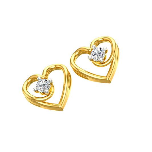 Eternal Heart Solitaire Ear Tops