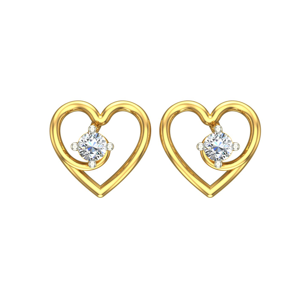 Eternal Heart Solitaire Ear Tops