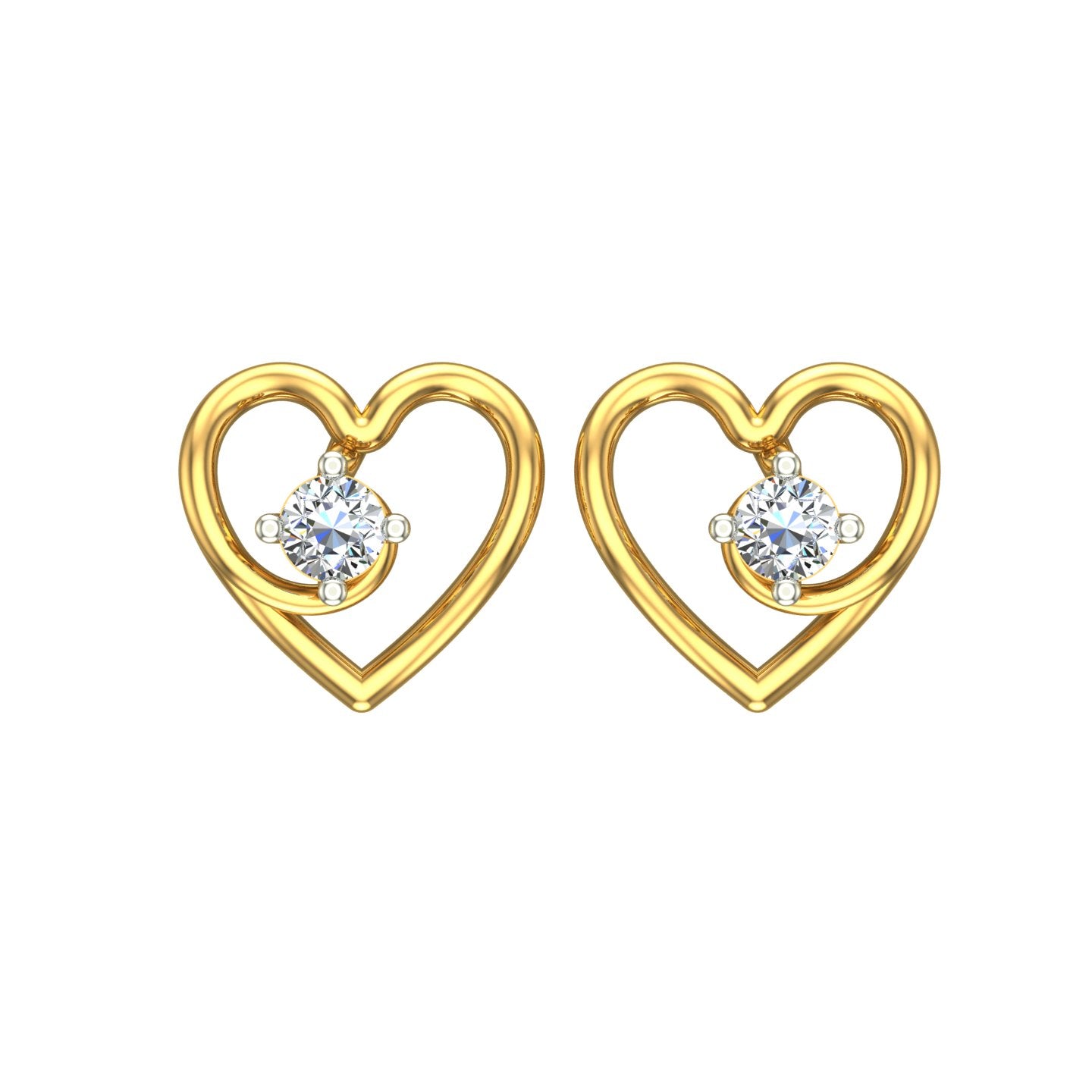 Eternal Heart Solitaire Ear Tops