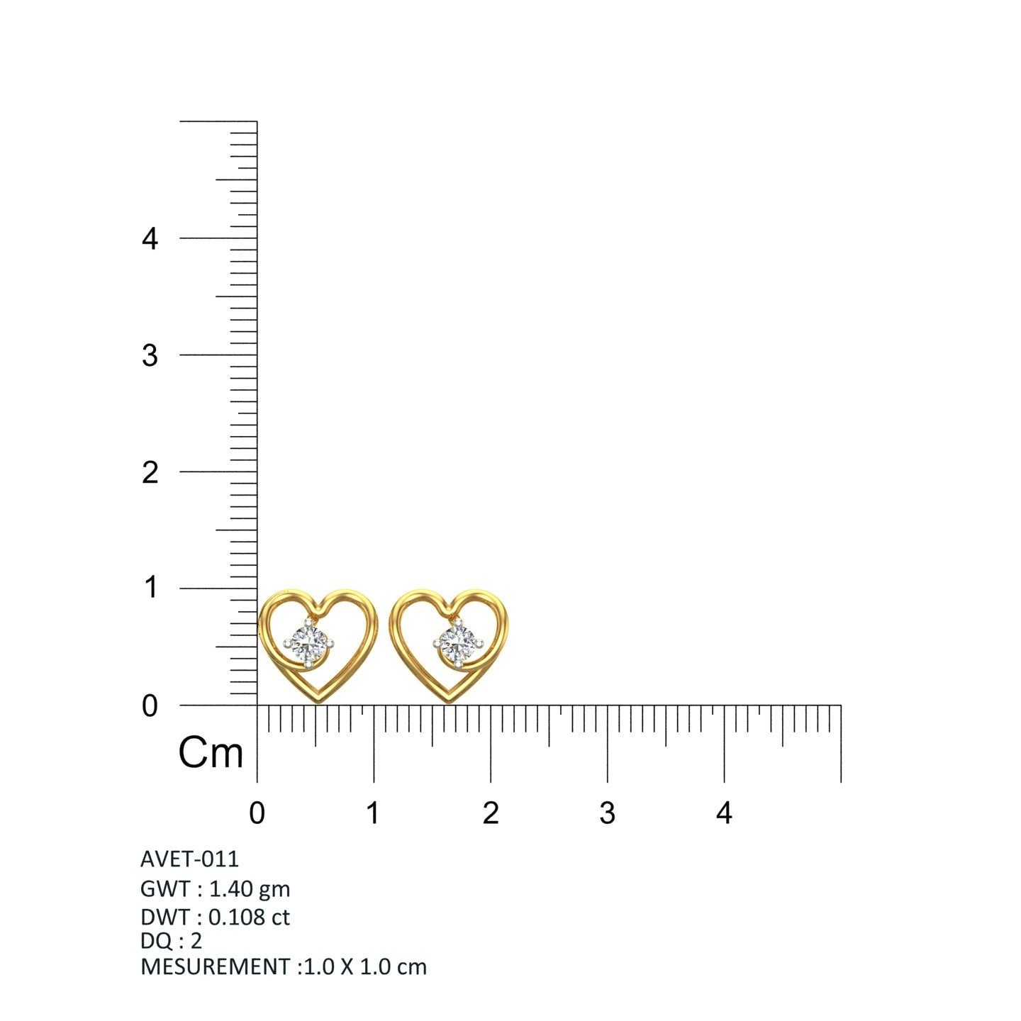 Eternal Heart Solitaire Ear Tops