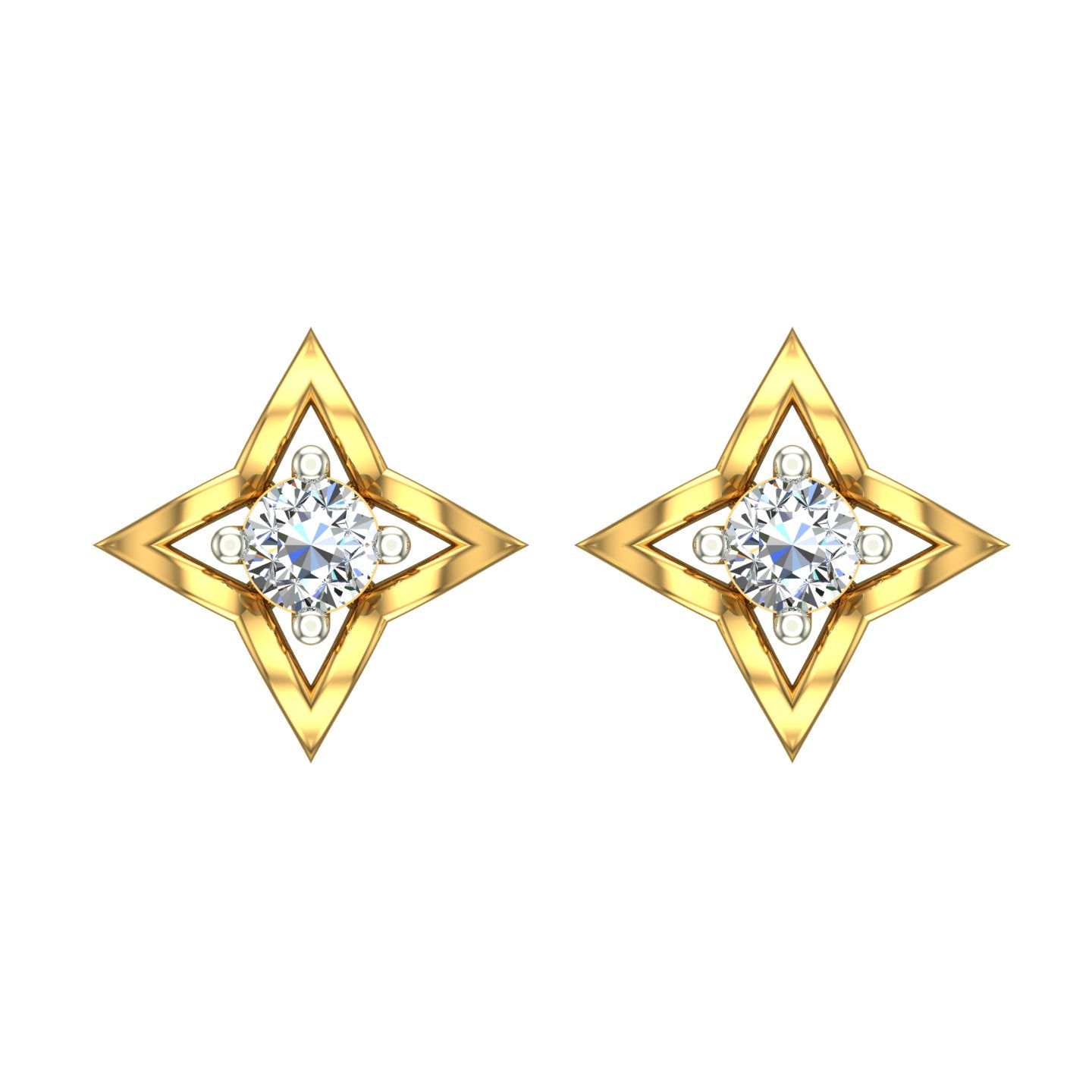 Royal Petal Solitaire Ear Tops