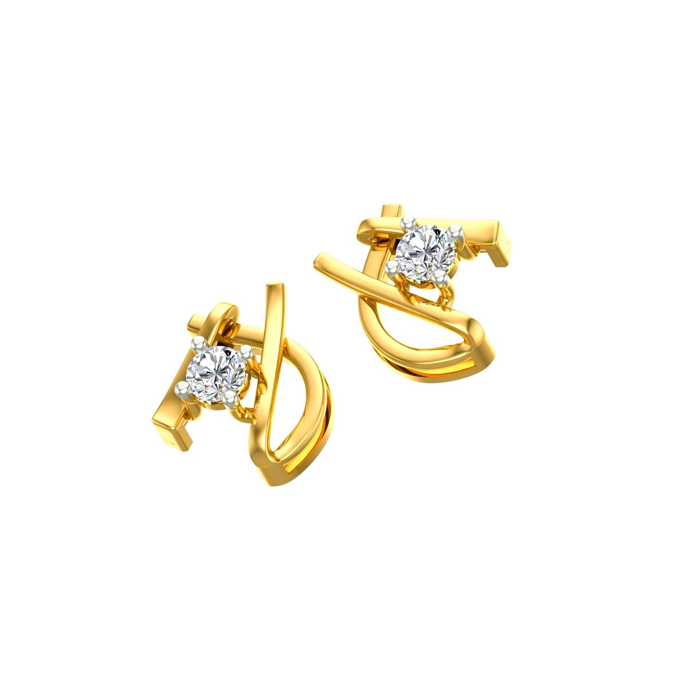 Urban Twist Solitaire Ear Tops