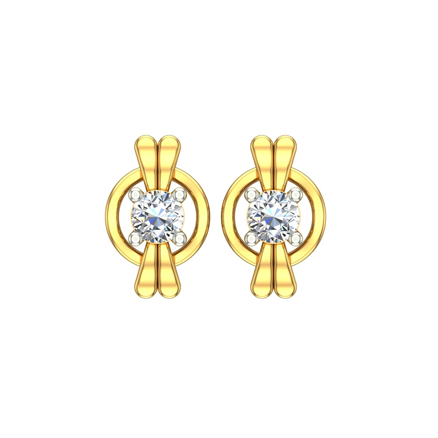 Halo Knot Solitaire Ear Tops
