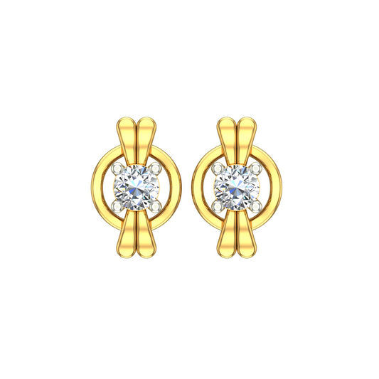 Halo Knot Solitaire Ear Tops