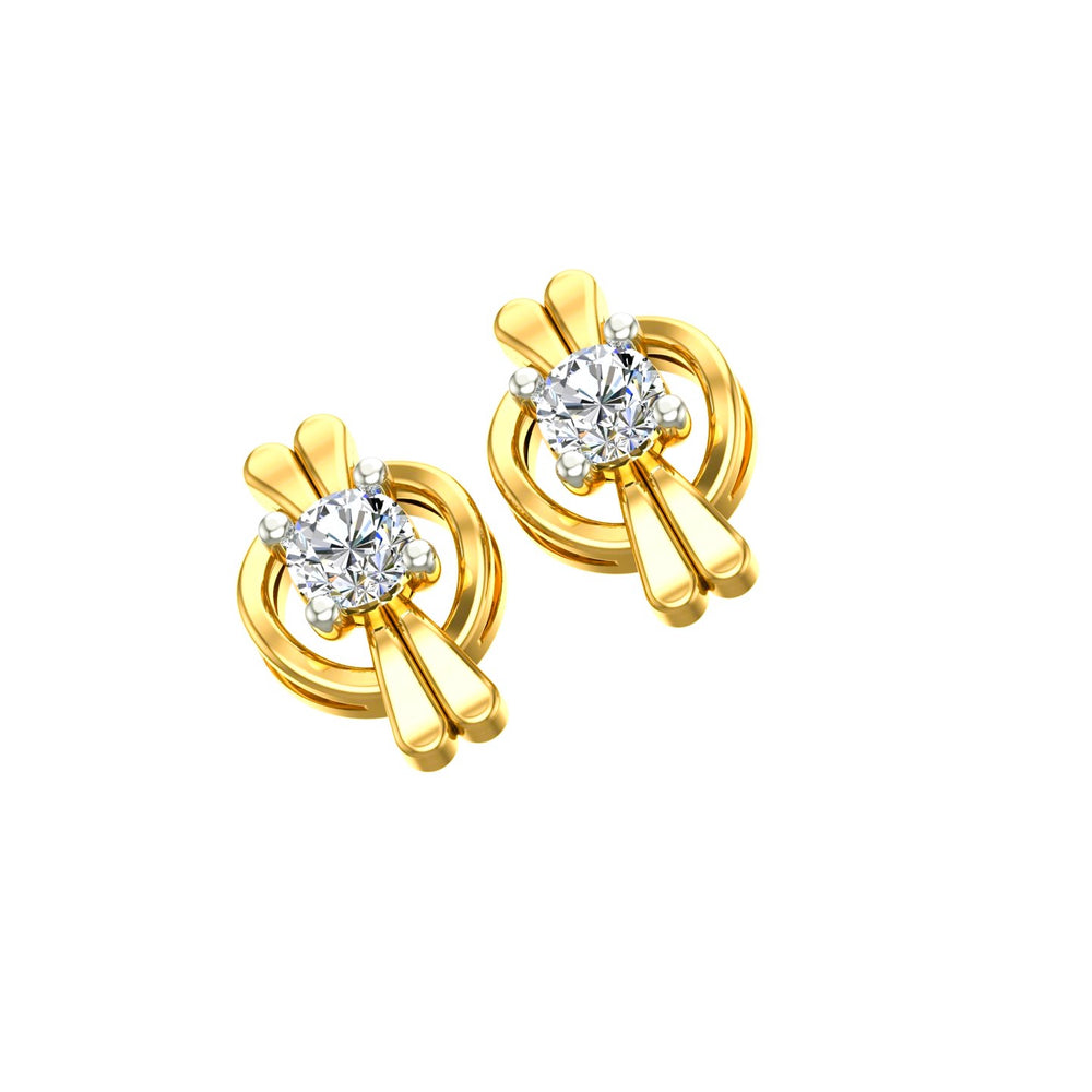 Halo Knot Solitaire Ear Tops