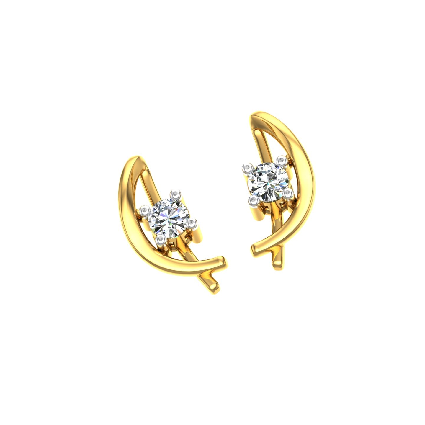 Luna Curve Solitaire Ear Tops