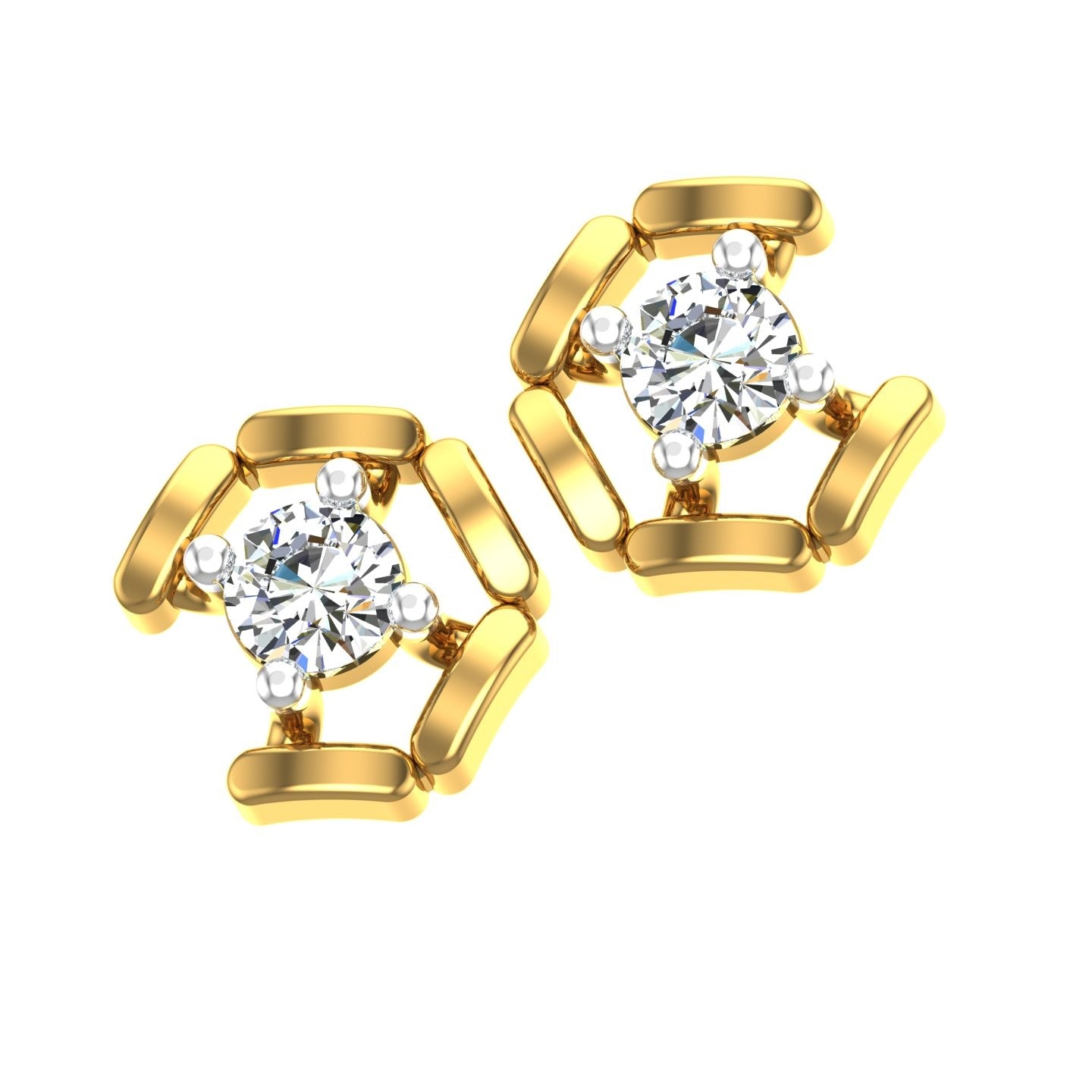 Hexa Aura Solitaire Ear Tops