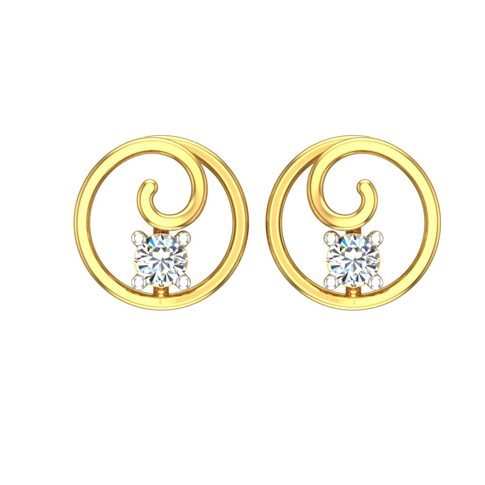 Celestial Spiral Solitaire Ear Tops