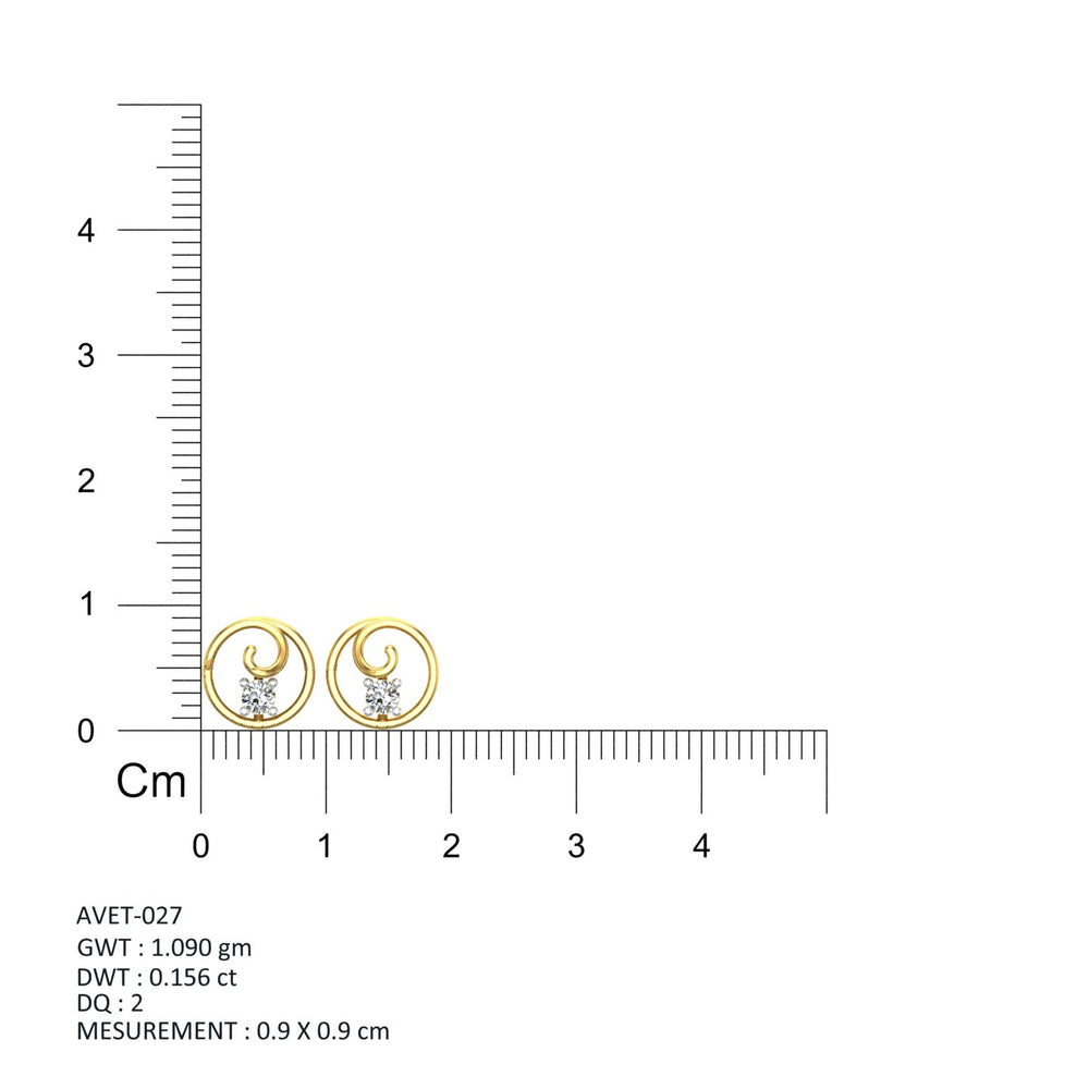 Celestial Spiral Solitaire Ear Tops