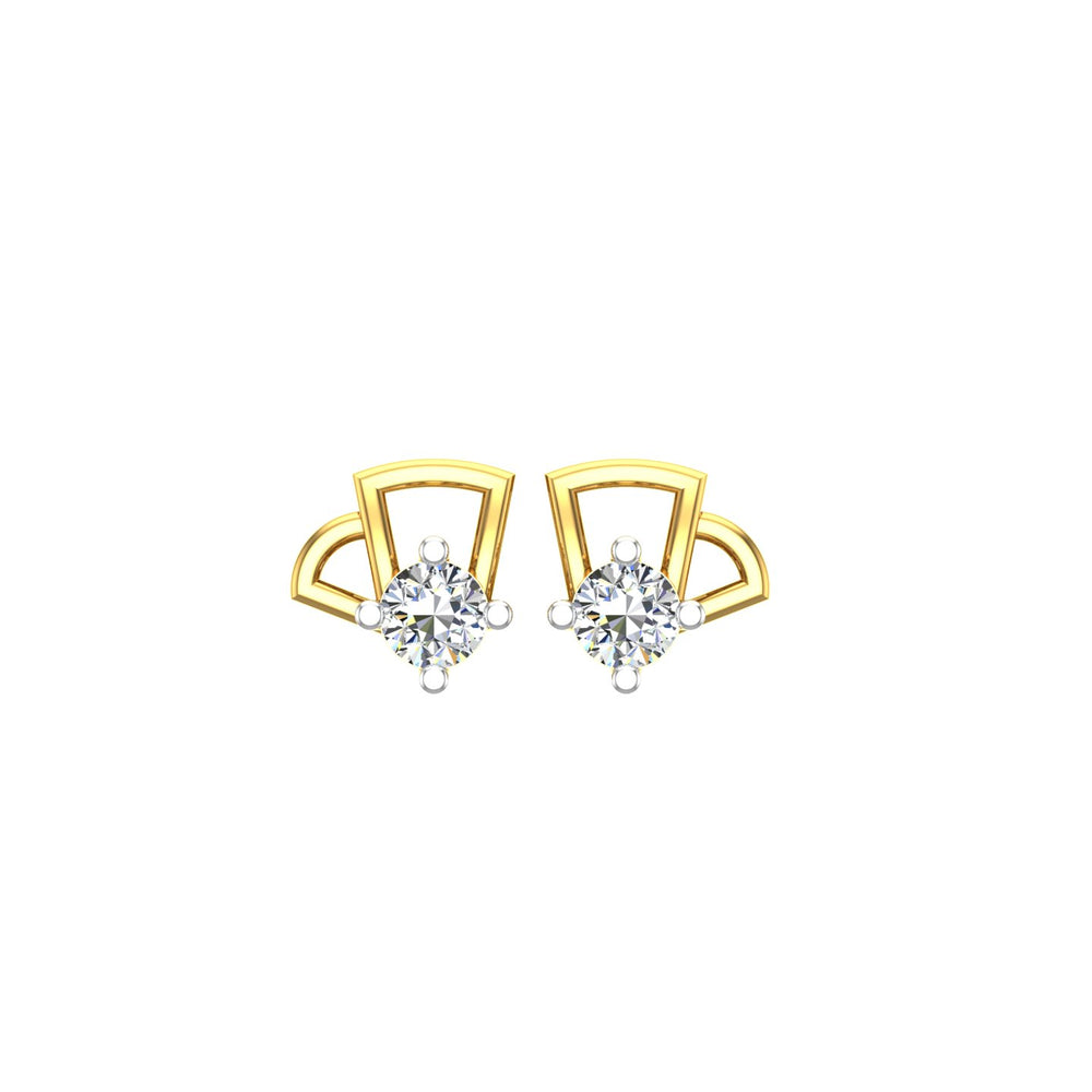 Art Deco Solitaire Ear Tops