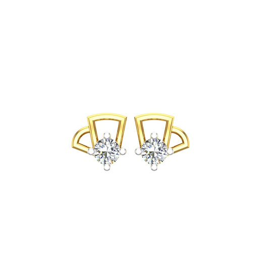 Art Deco Solitaire Ear Tops