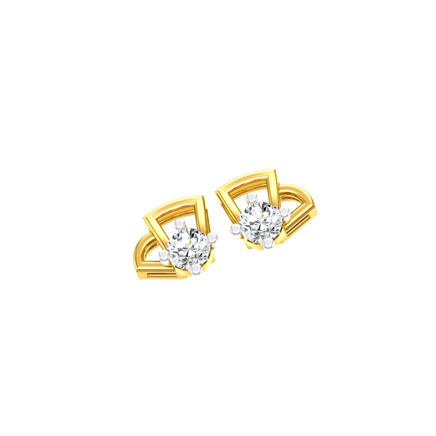 Art Deco Solitaire Ear Tops