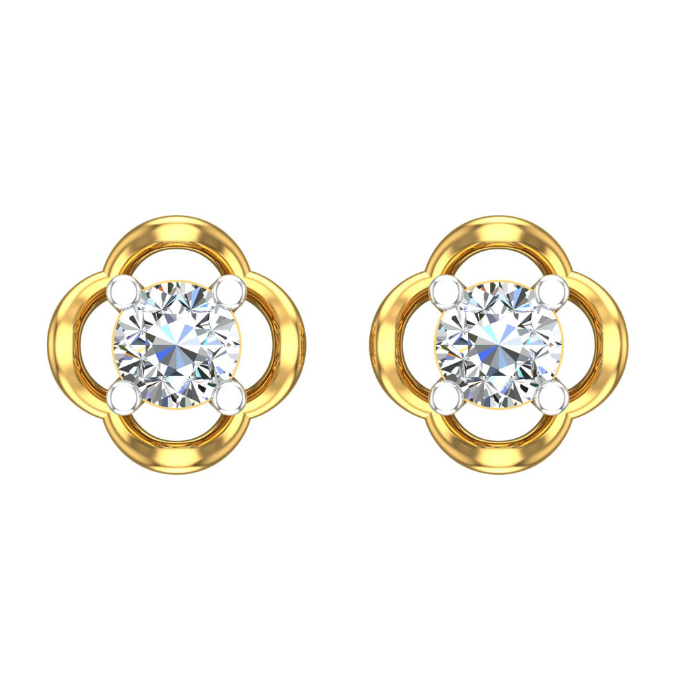 Clover Bloom Solitaire Ear Tops