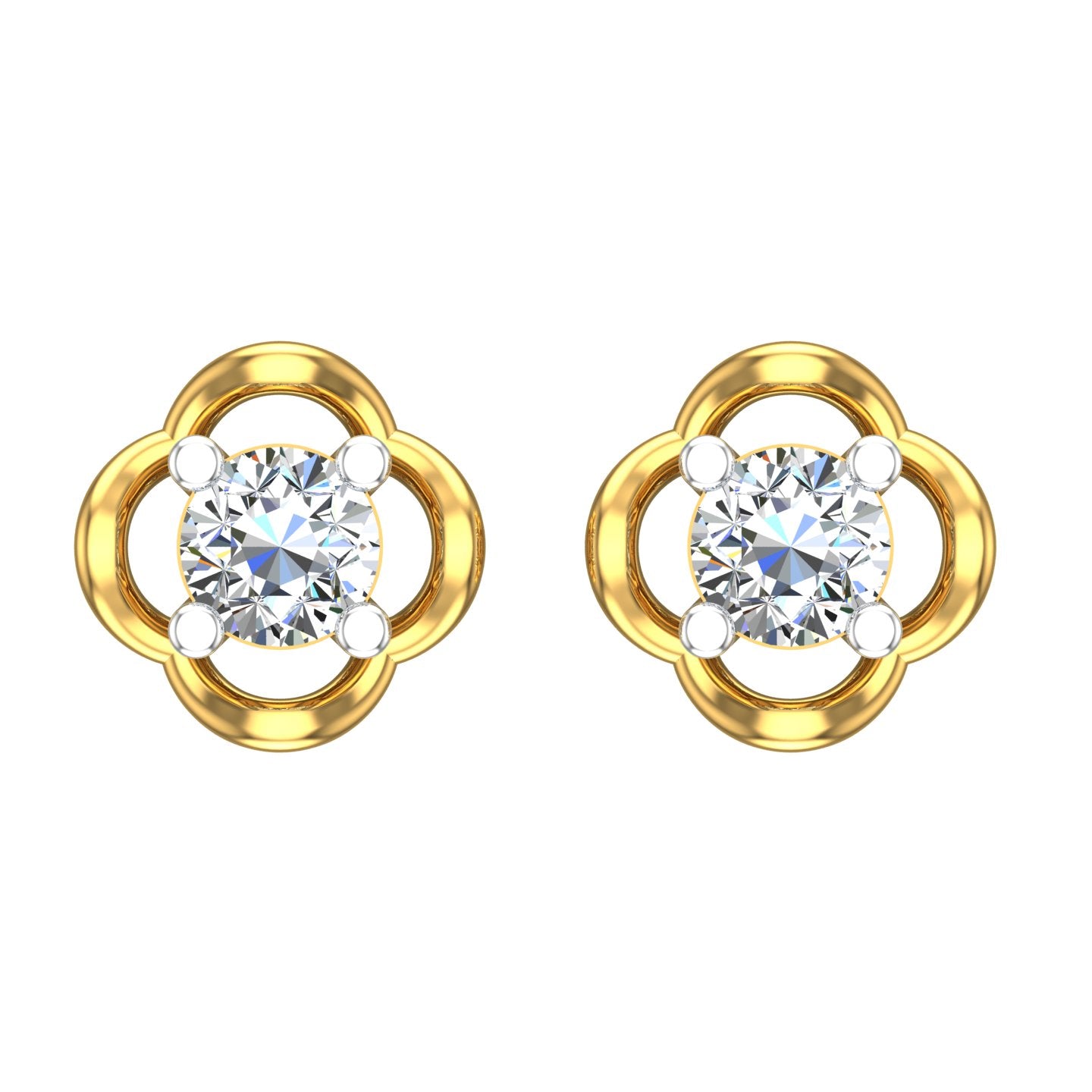 Clover Bloom Solitaire Ear Tops