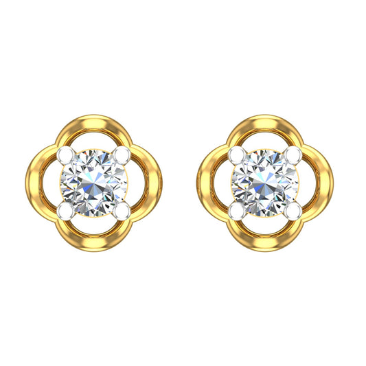 Clover Bloom Solitaire Ear Tops