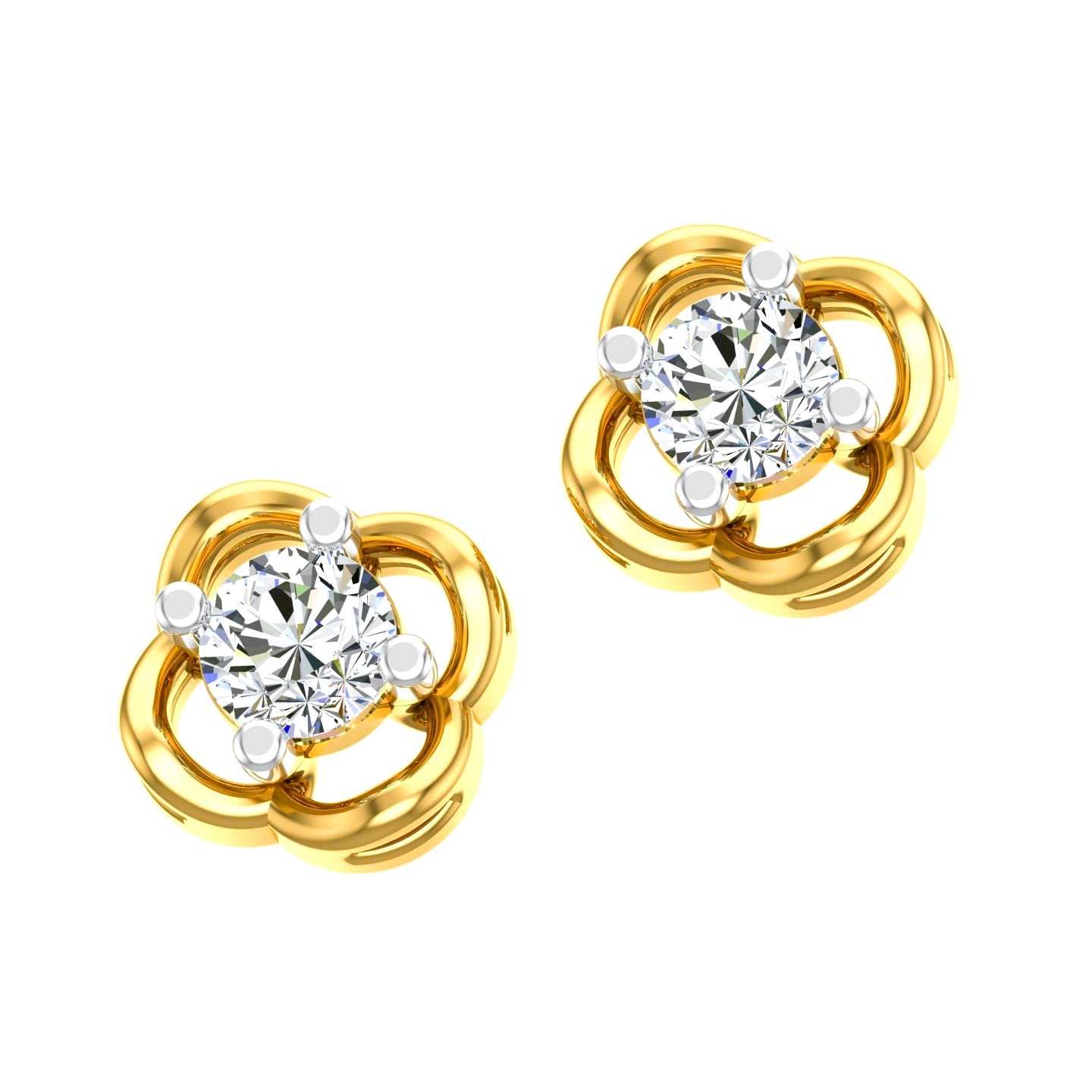 Clover Bloom Solitaire Ear Tops