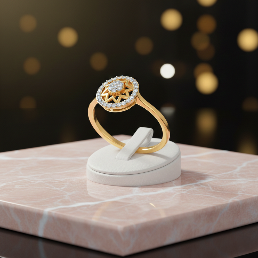 Radiant Halo Blossom Ring