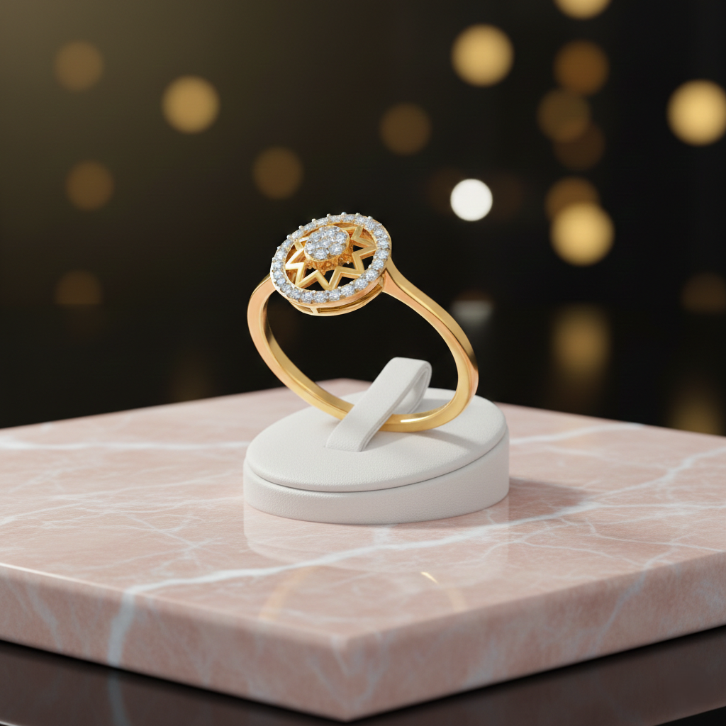 Radiant Halo Blossom Ring