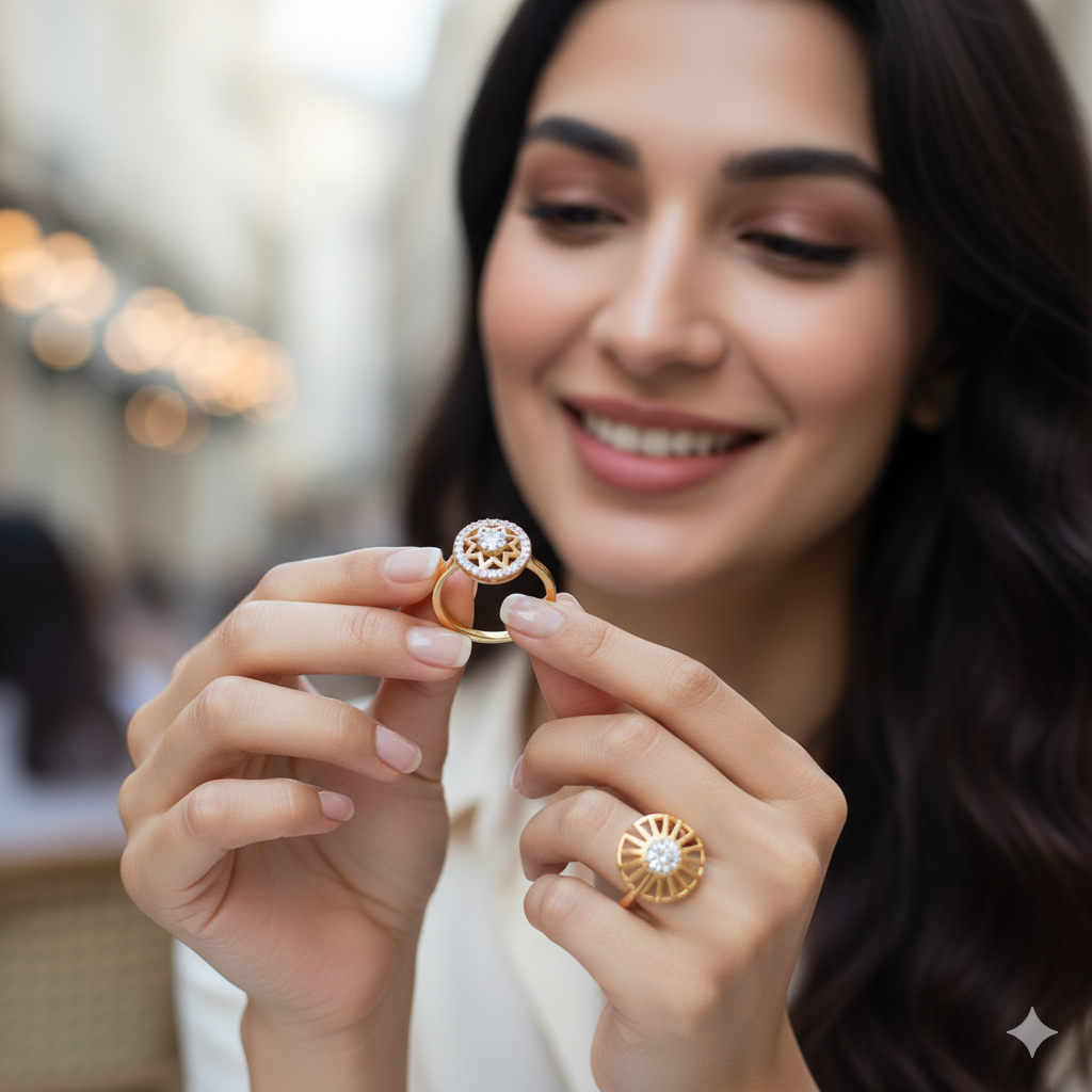 Radiant Halo Blossom Ring