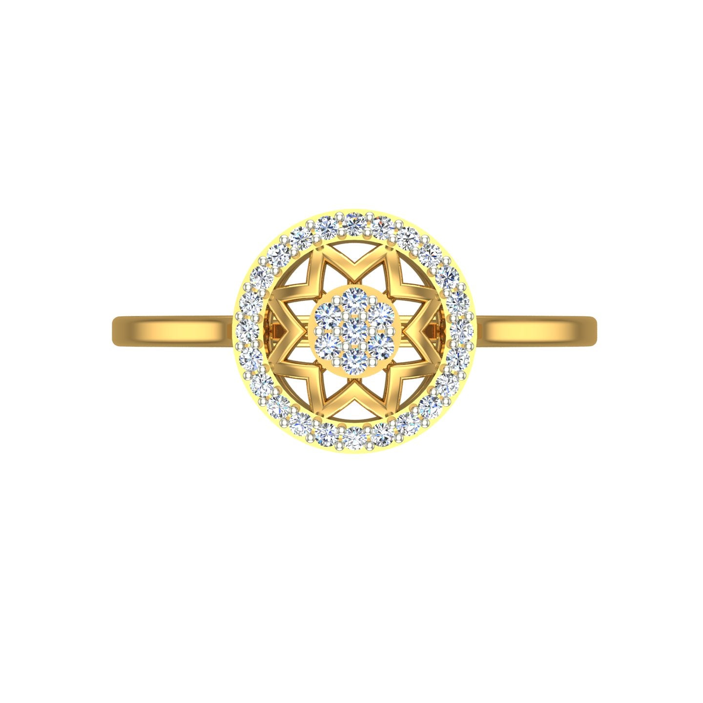 Radiant Halo Blossom Ring