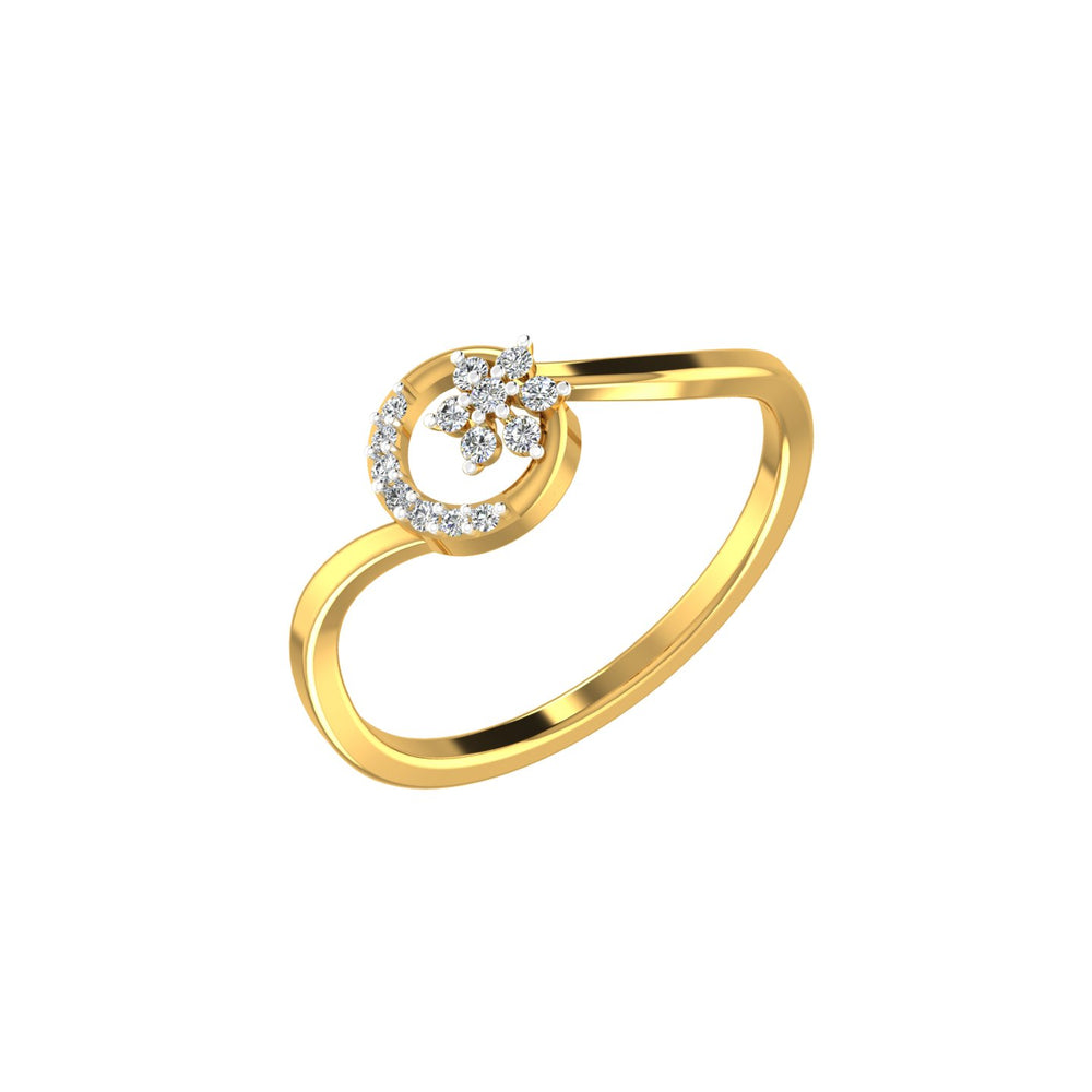 Linear Love Gold & Diamond Ring