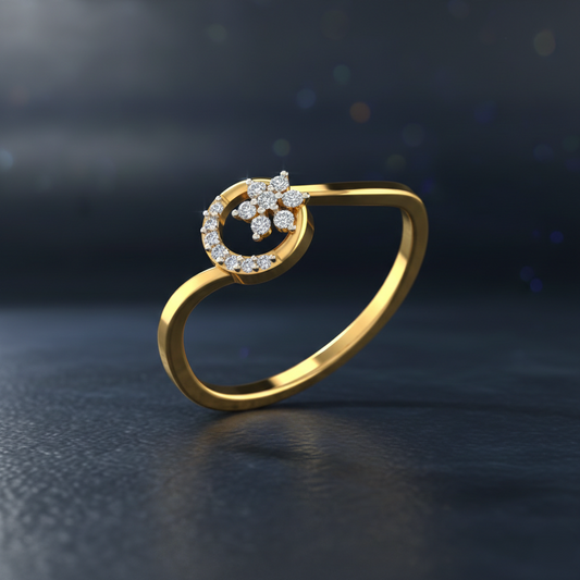 Linear Love Gold & Diamond Ring