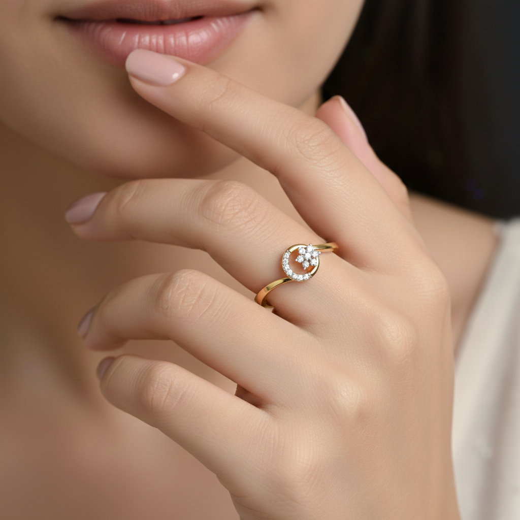 Linear Love Gold & Diamond Ring