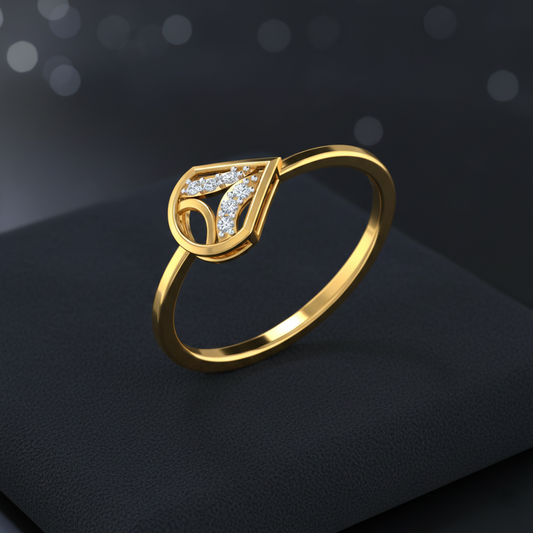 Linear Love Gold & Diamond Ring