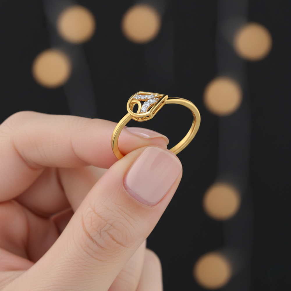 Linear Love Gold & Diamond Ring
