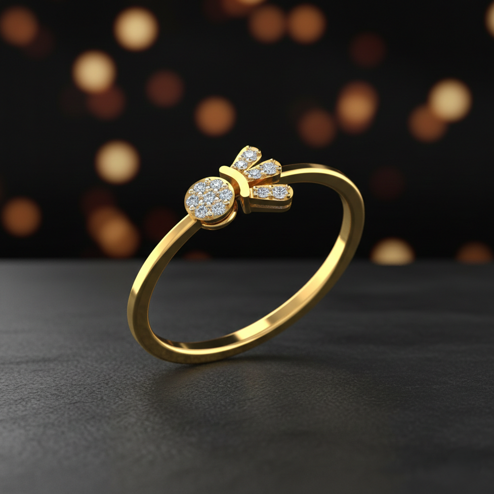 Linear Love Gold & Diamond Ring