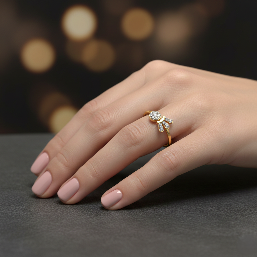 Linear Love Gold & Diamond Ring
