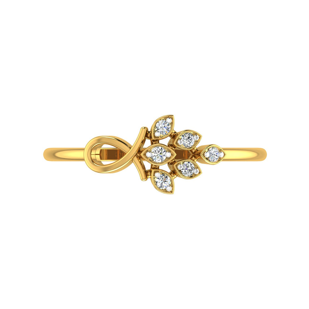 Golden Laurel Diamond Ring