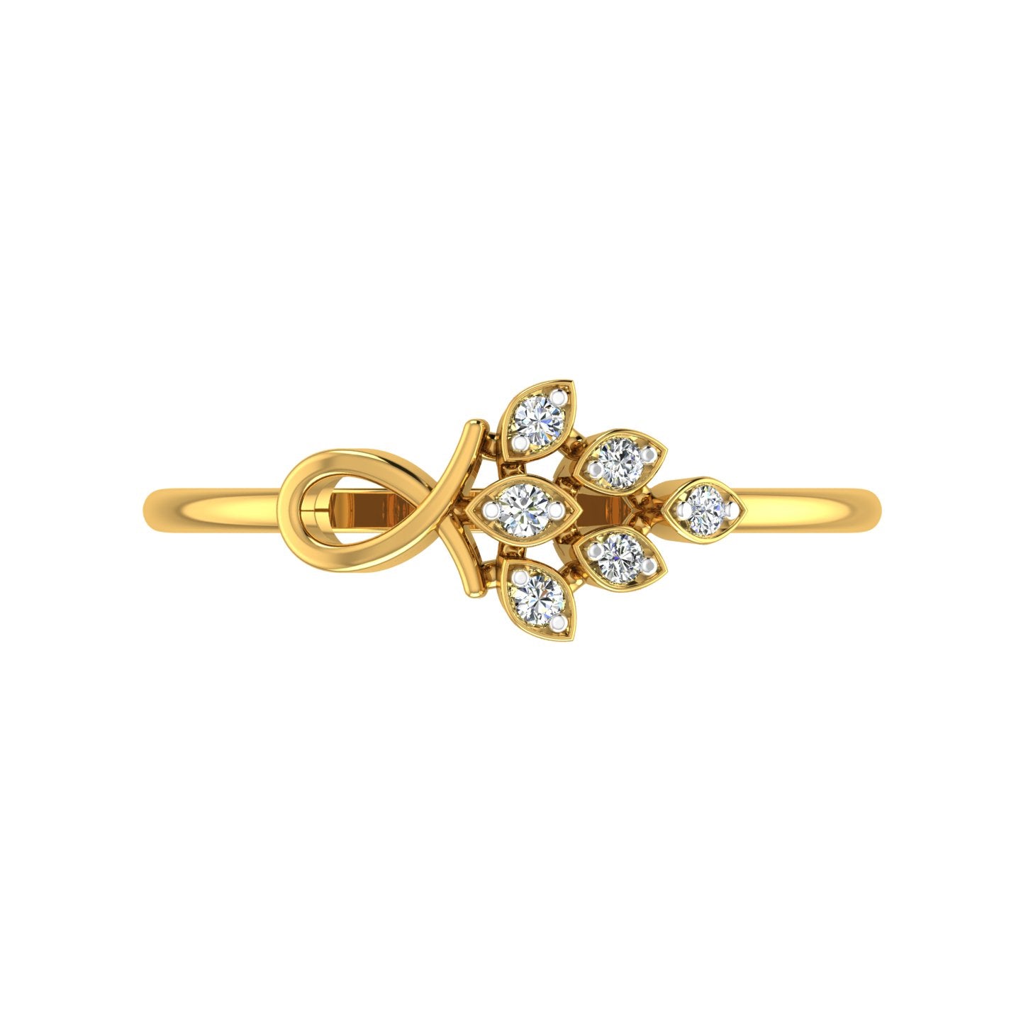 Golden Laurel Diamond Ring